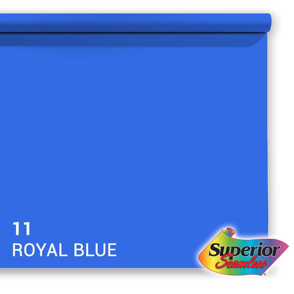 Superior Fondale di carta 11 Royal Blu Chroma Key 1.35 x 11m