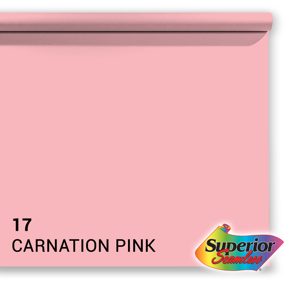 Superior Fondale di carta 17 Carnation Rosa 1.35 x 11m