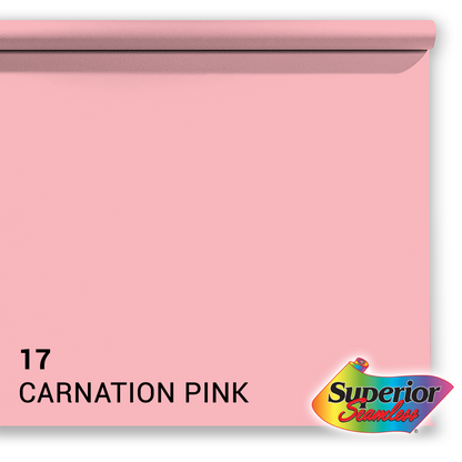 Superior Fondale di carta 17 Carnation Rosa 1.35 x 11m