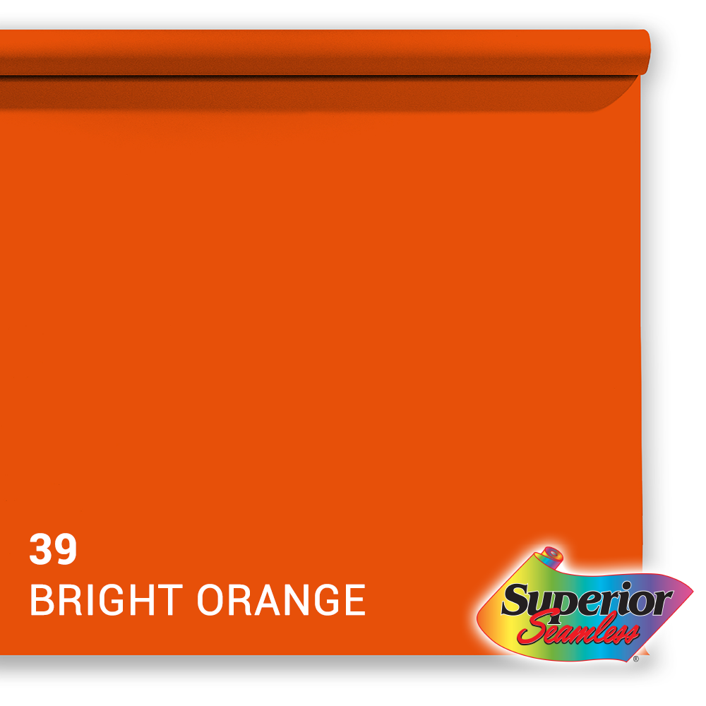 Superior Fondale di carta 39 Bright Arancione 1.35 x 11m