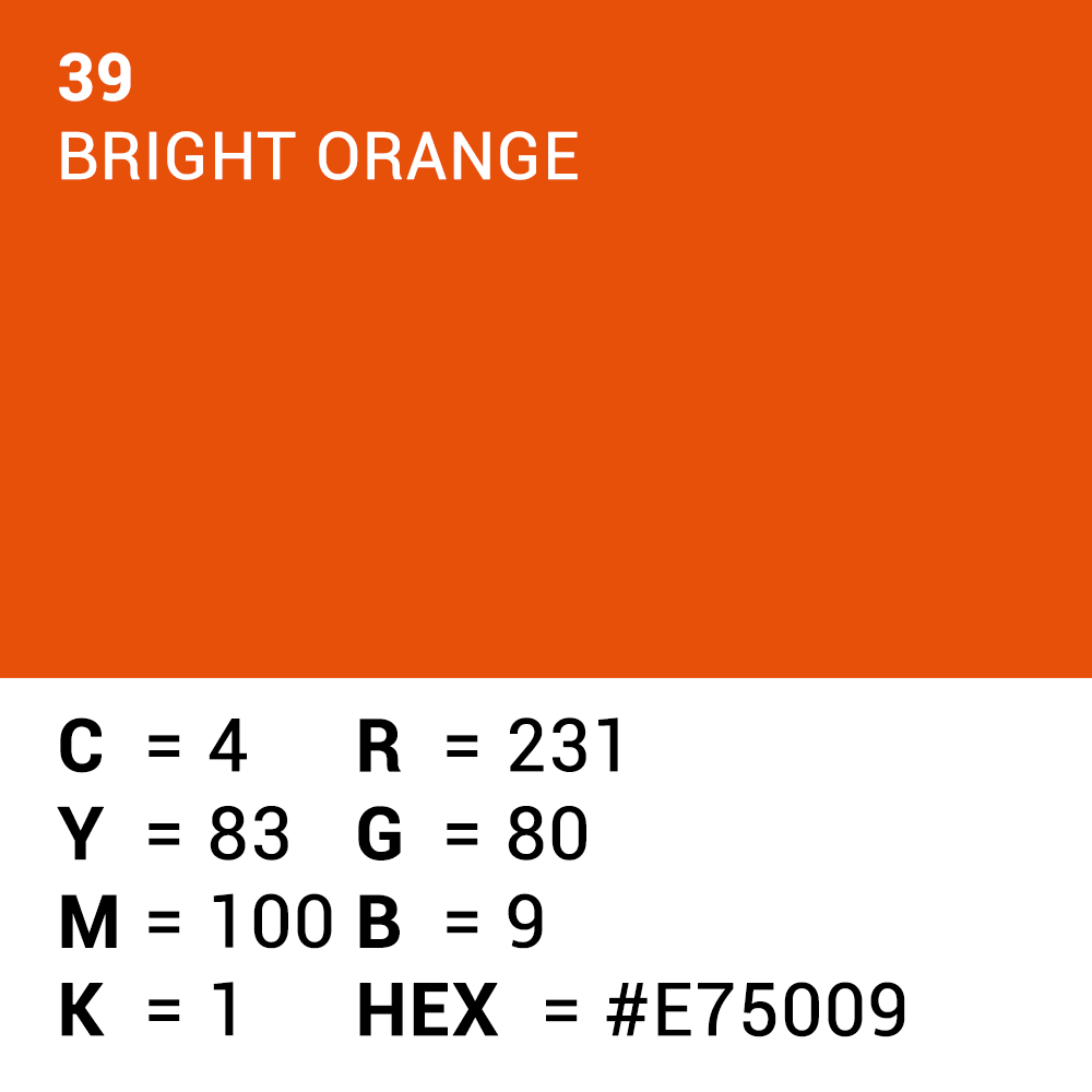 Superior Fondale di carta 39 Bright Arancione 1.35 x 11m — 5