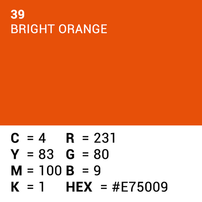 Superior Fondale di carta 39 Bright Arancione 1.35 x 11m — 5